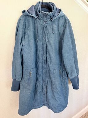 Willow Lane Denim Hooded Parka Coat Size 1X